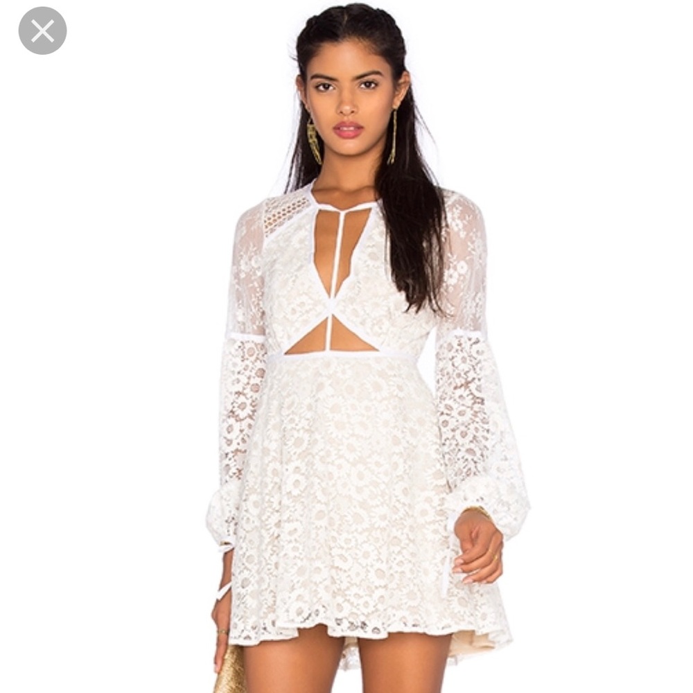 NWT For Love With Lemons White Lace Cutout Dress